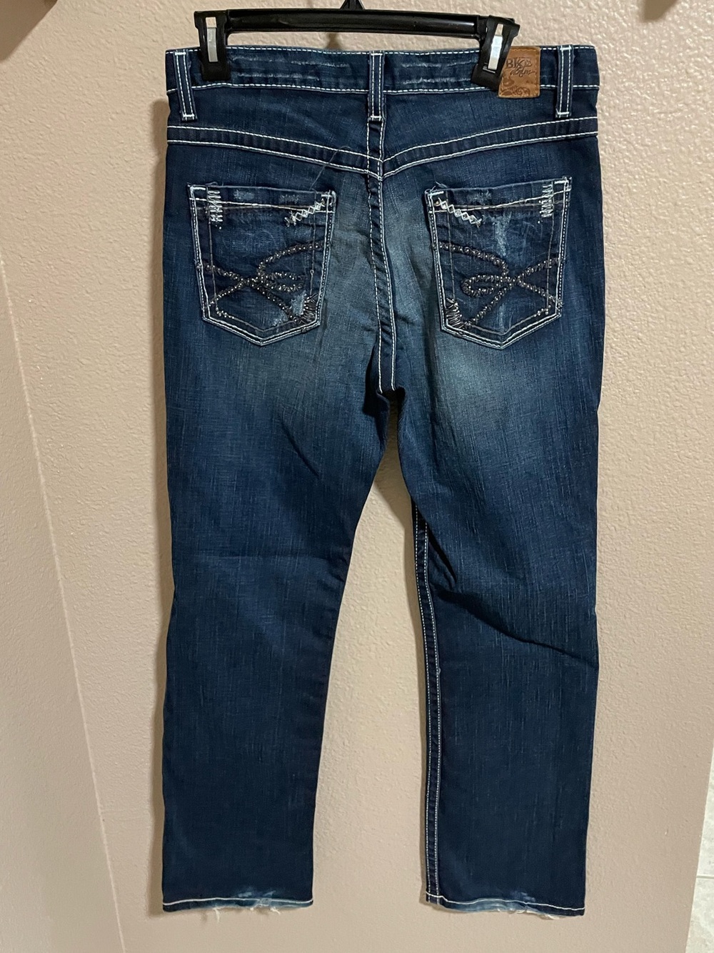 BKE Dark Blue Women's Denim Jeans with Embellished Back Pockets